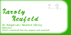 karoly neufeld business card