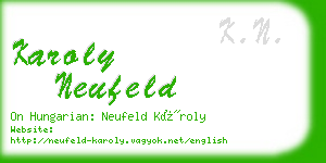 karoly neufeld business card